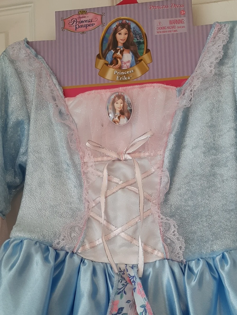 Barbie Blue and Pink Floral Princess Erika Costume Dress NWT - Picture 2 of 7